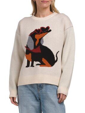 FLAT WHITE Dachshund In Sunglasses Icon Sweater